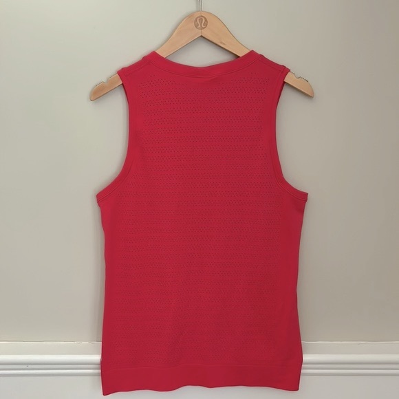 Lululemon Breeze By Ventilated Muscle Tank Sz 6 Red Pink - Picture 4 of 5